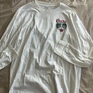 Old Navy White Graphic Long Sleeve Tee